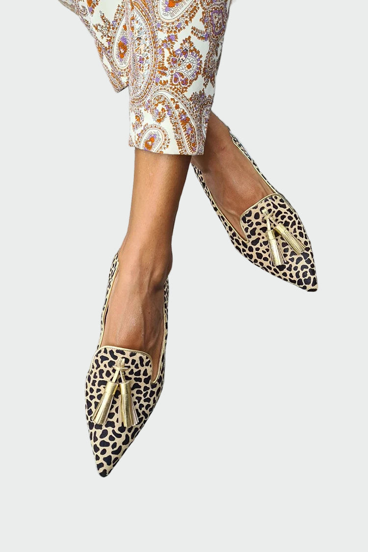 Mocasinii Eleganți Magdaléna pentru Femei cu Leopard