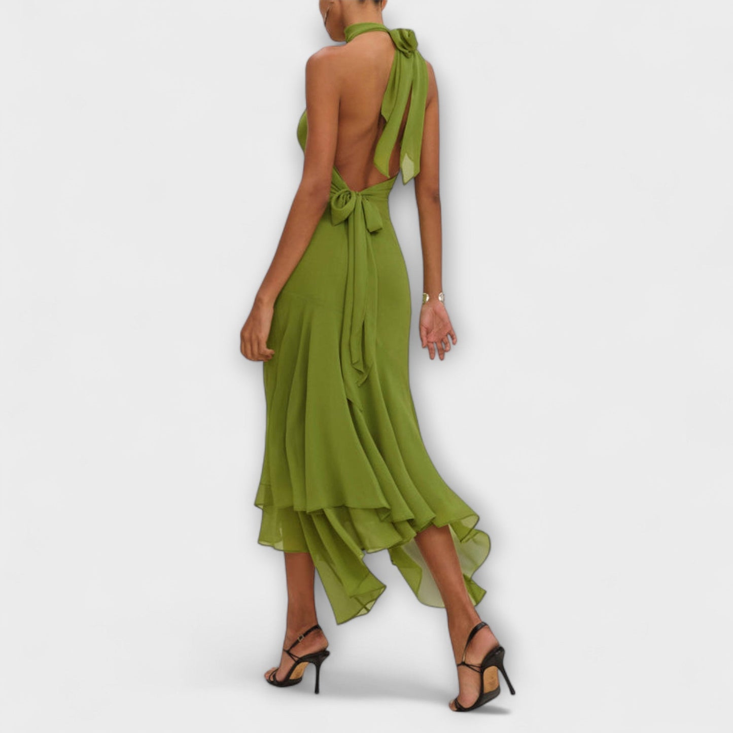 Rochie maxi asimetrică elegantă