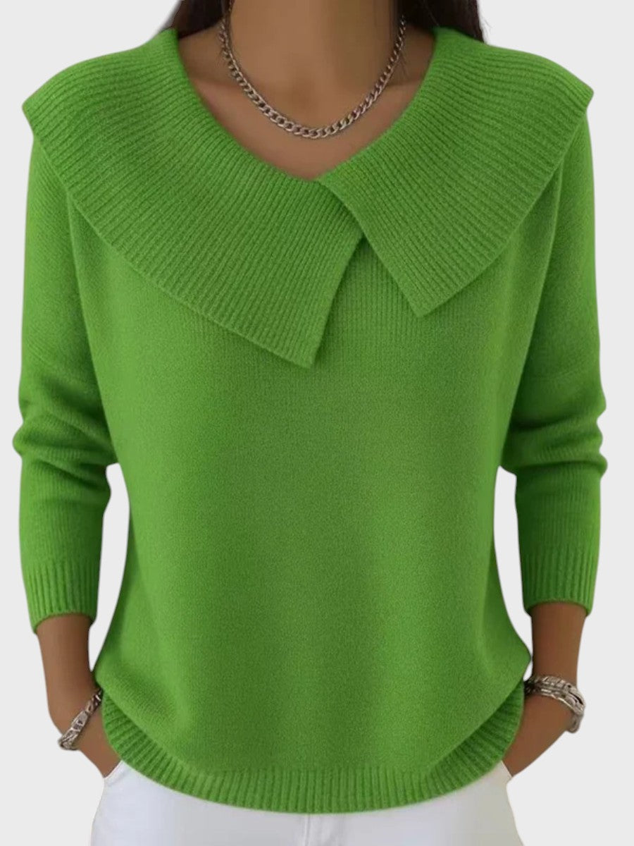 Barbora | Pulover Tricotat Elegant cu un Guler Distinctiv