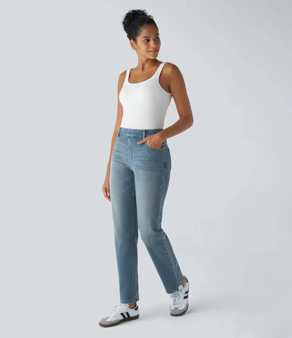 Karolína Elegant Pantaloni Elastici cu Talie Înaltă Confortabili