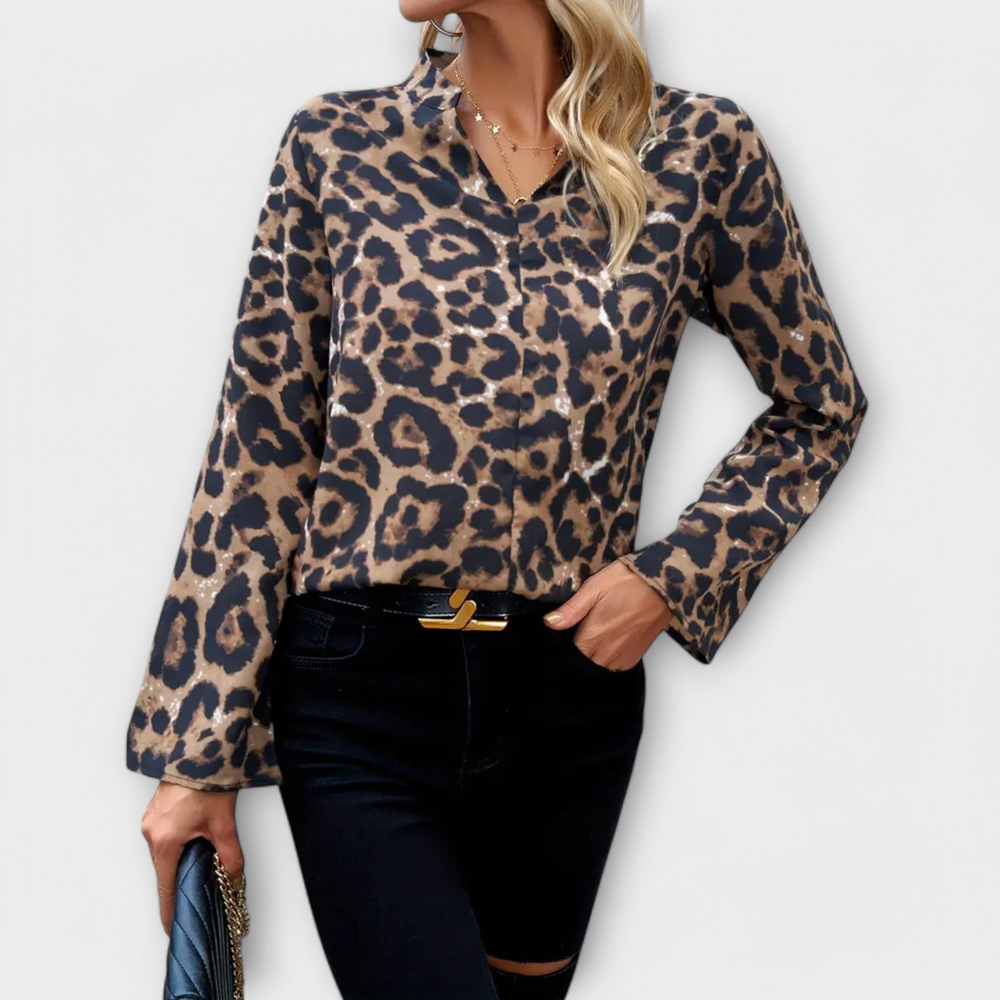 Bluză lejeră cu model leopard