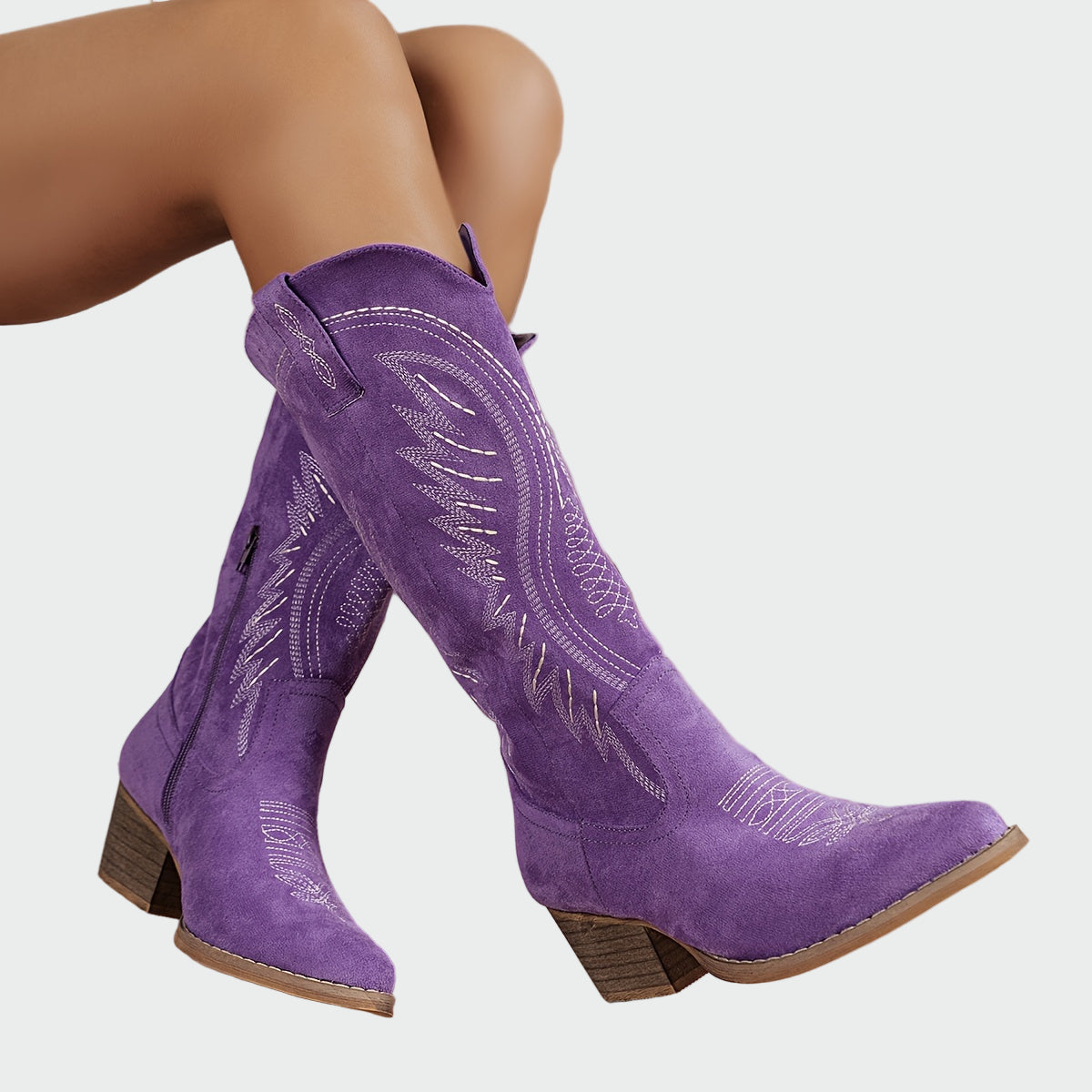 Botine western brodate stilate