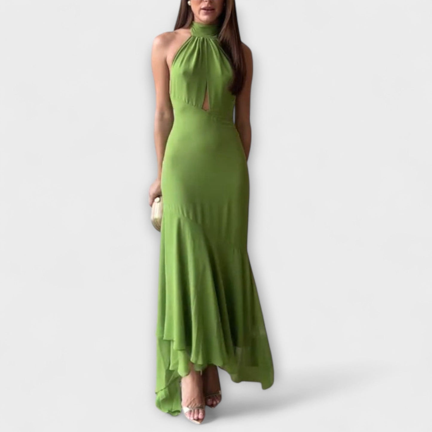 Rochie maxi asimetrică elegantă