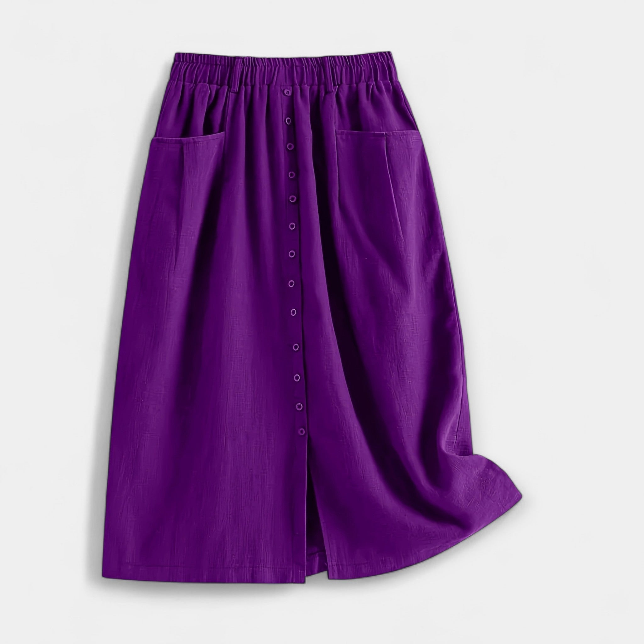 Fustă Midi Vintage Elegantă Magdaléna cu Buzunare Frontale