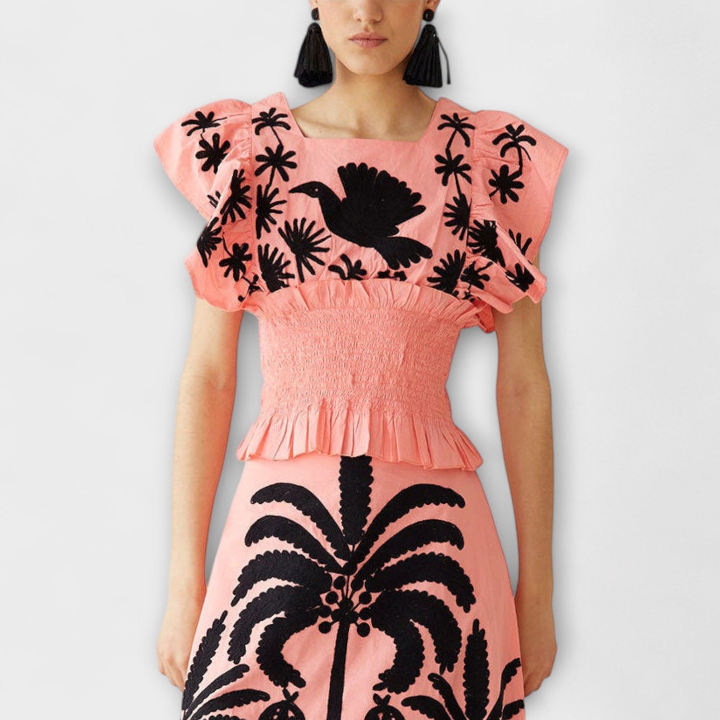 Rochie elegantă cu palmieri