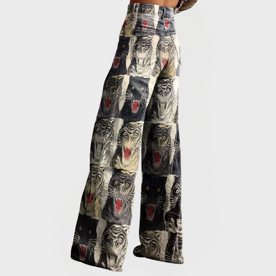 Kristýna Exclusivă Blugi Largi Urban Pattern