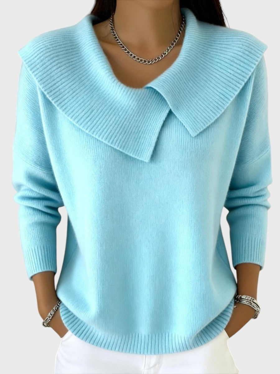 Barbora | Pulover Tricotat Elegant cu un Guler Distinctiv