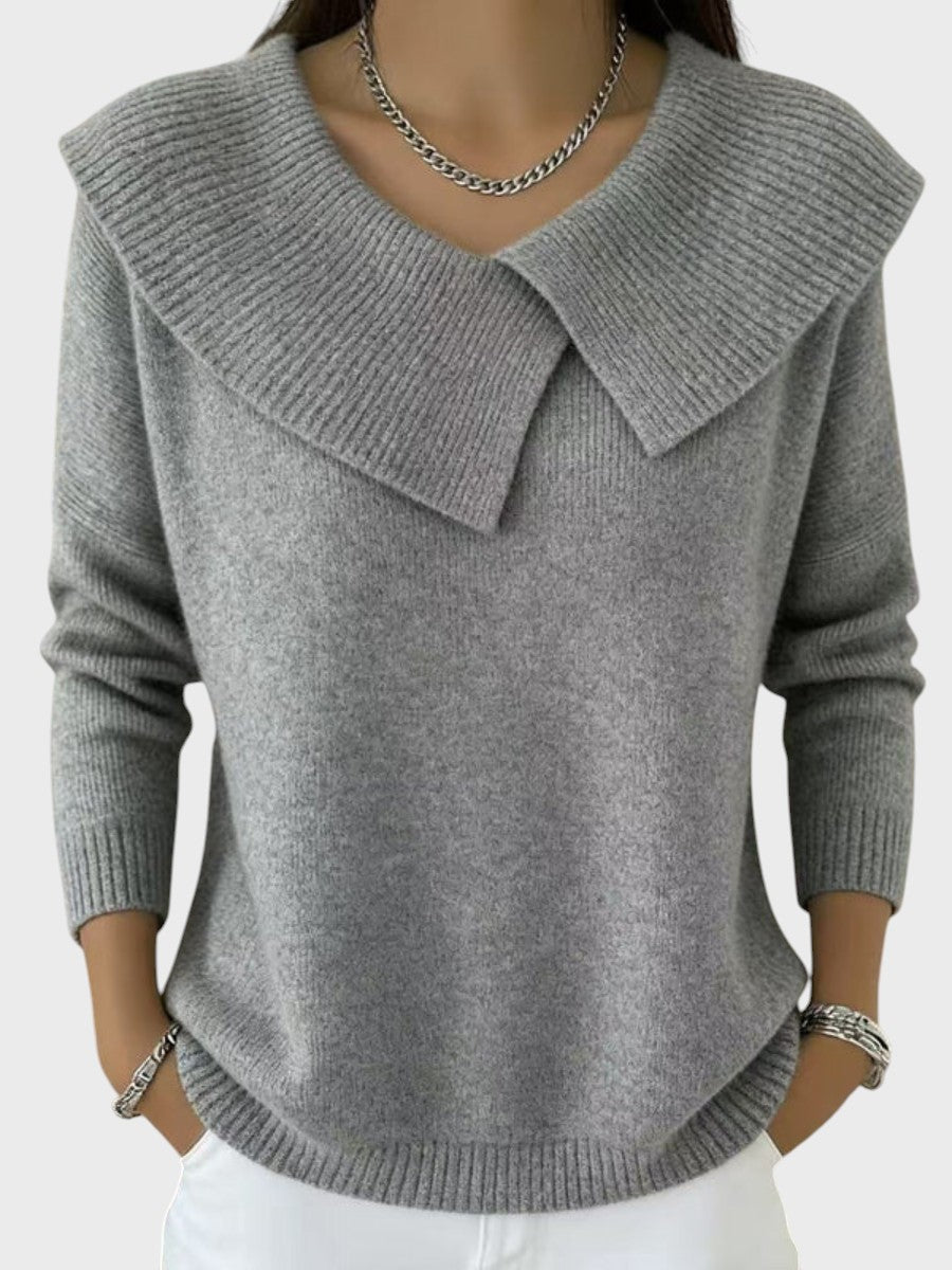 Barbora | Pulover Tricotat Elegant cu un Guler Distinctiv