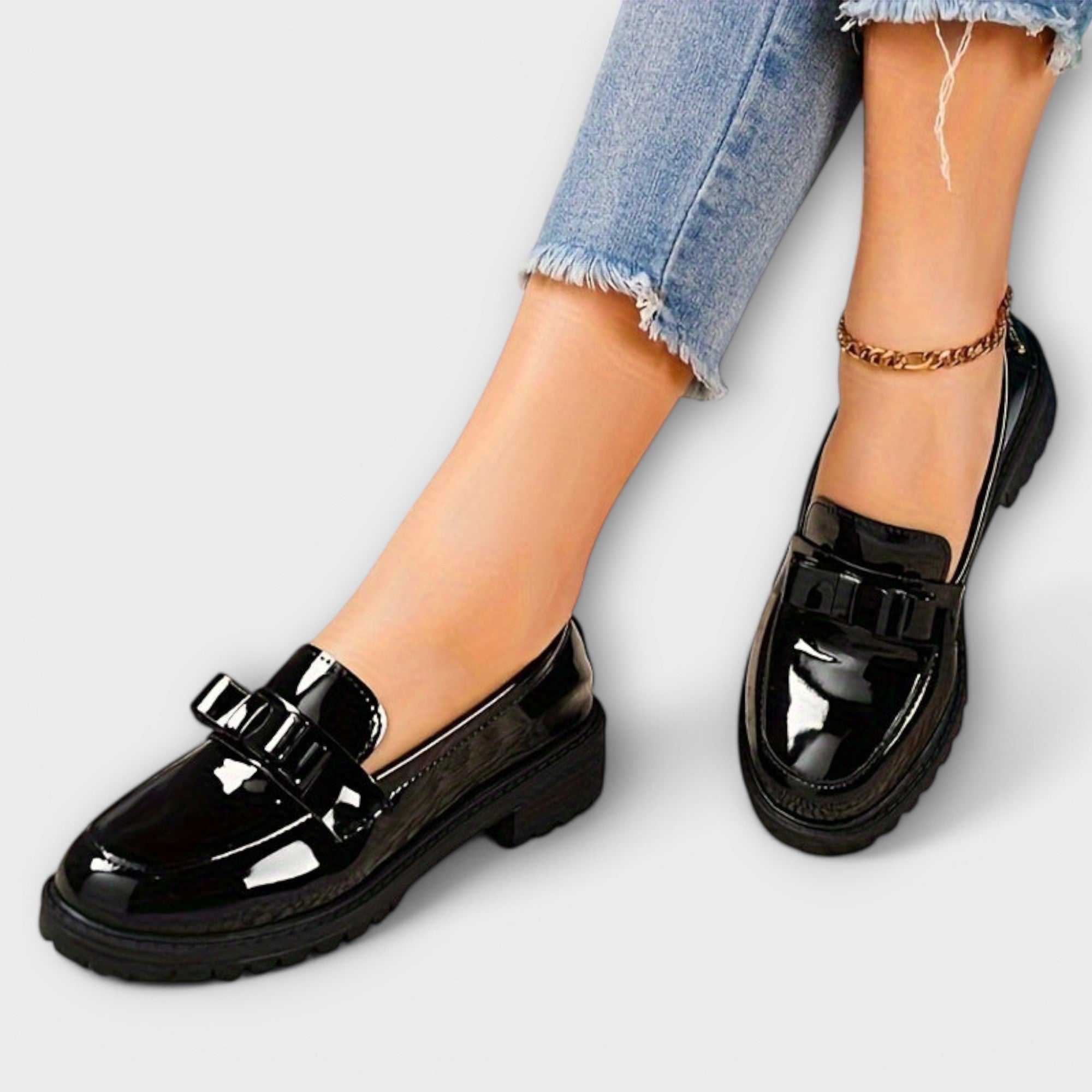 Karolína Elegante Pantofi Mocasin Lacuiți cu Fundiță Premium