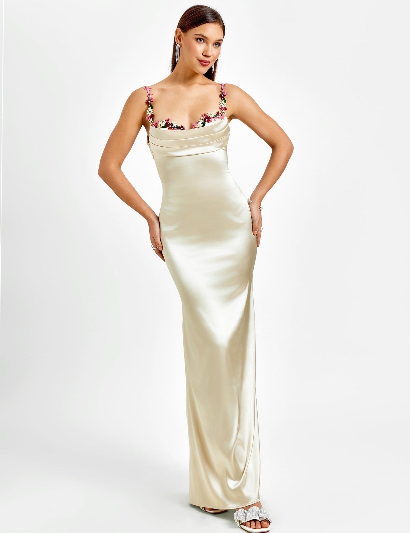 Pixie | Rochie lungă din satin