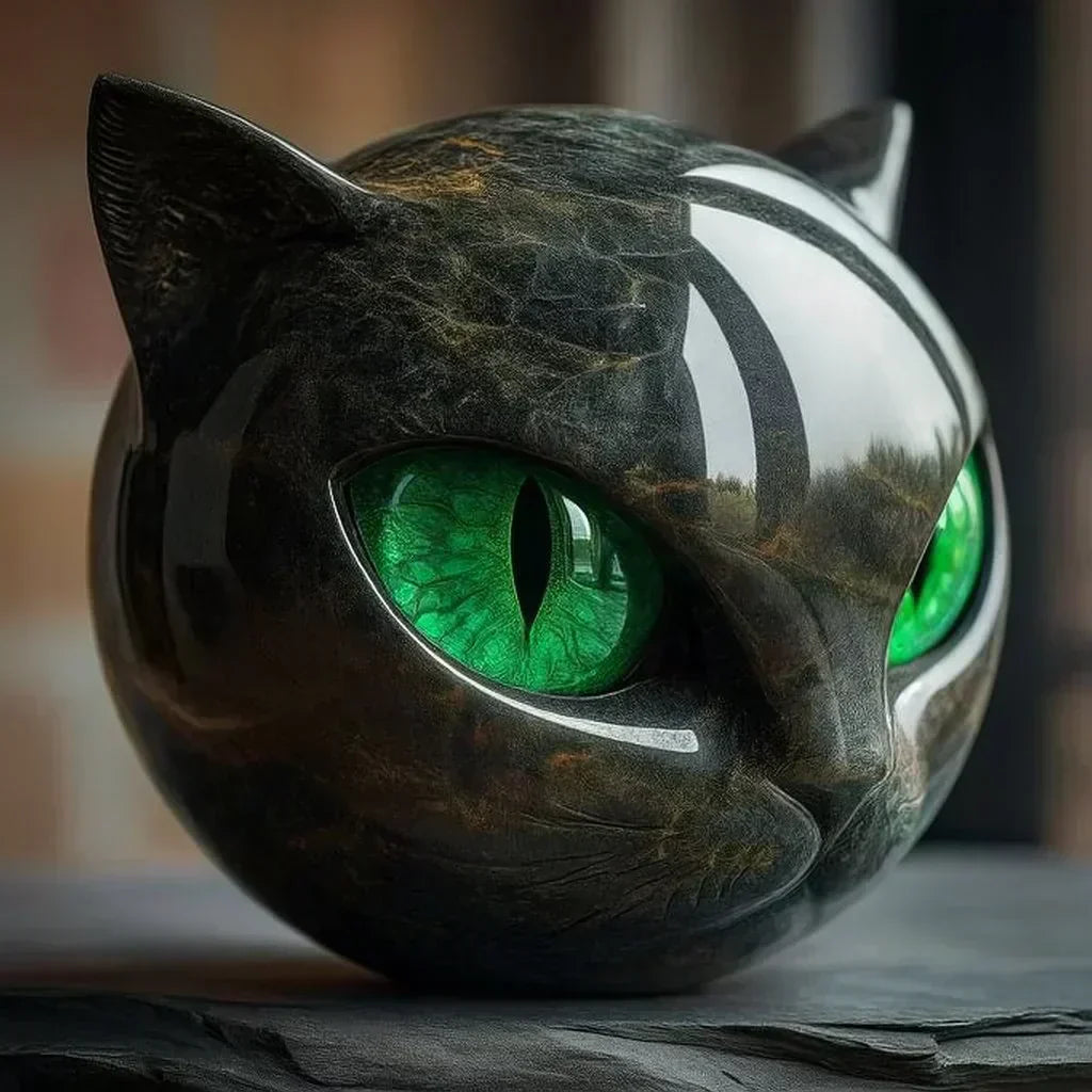 Pisica neagră - Sculptură mistică a unei pisici negre