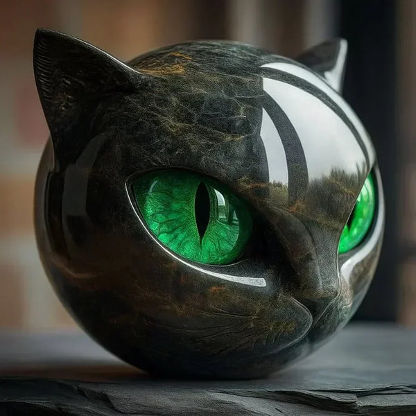 Pisica neagră - Sculptură mistică a unei pisici negre