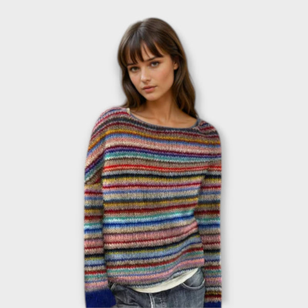 Manonin - Pulover Casual și Moale cu Dungi