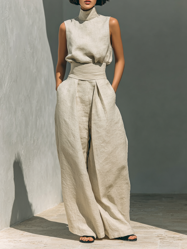 Maria™ | Ansamblu complet cu top fără mâneci și pantaloni largi