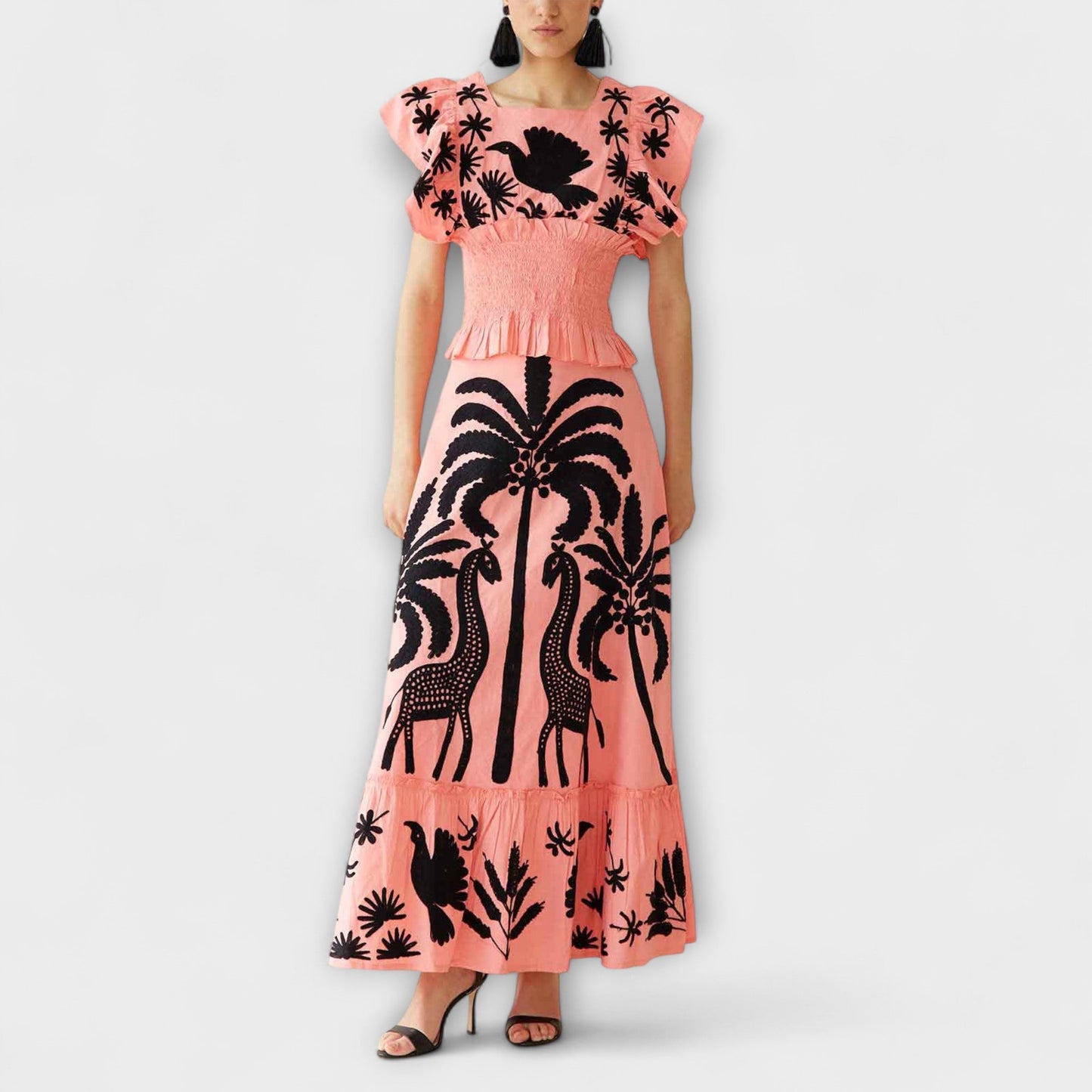 Rochie elegantă cu palmieri