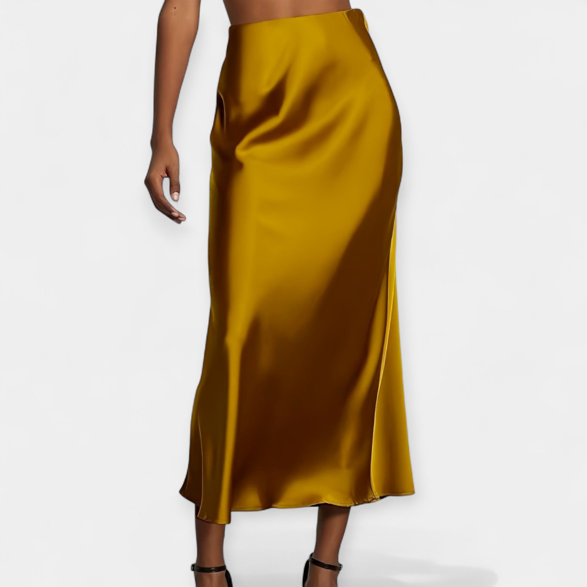 Věnceslava Fustă Midi Elegantă din Satin
