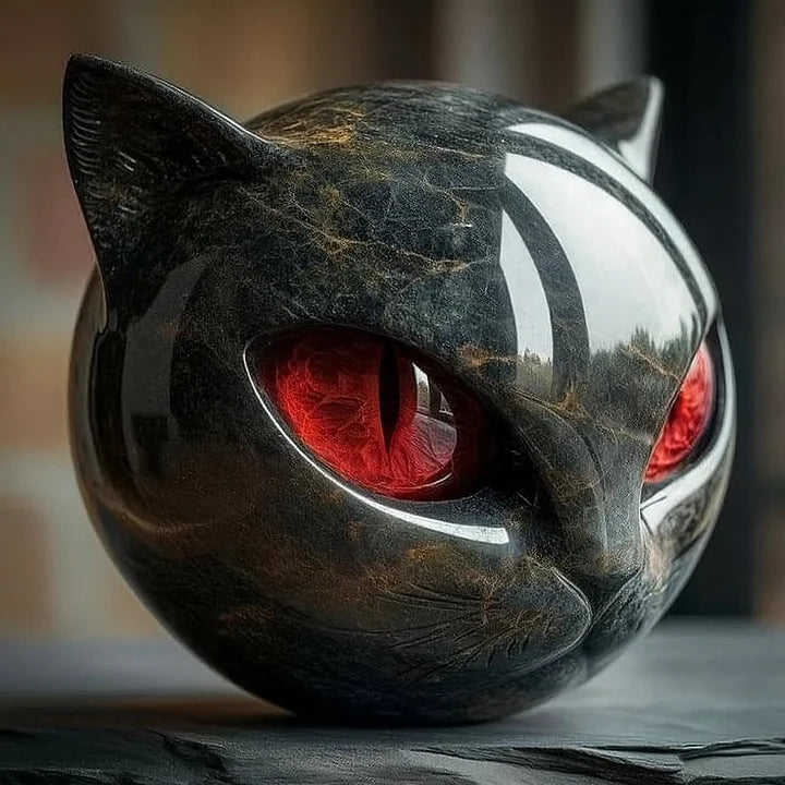 Pisica neagră - Sculptură mistică a unei pisici negre
