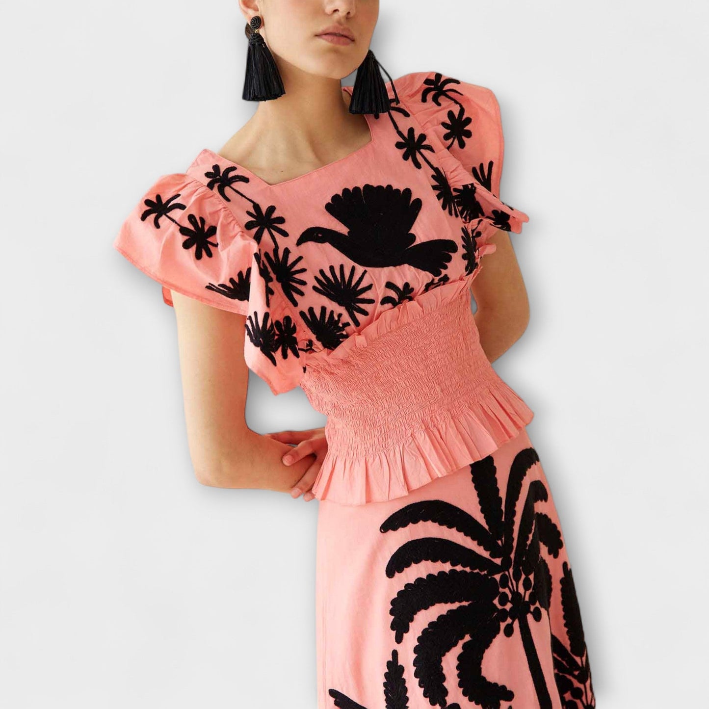 Rochie elegantă cu palmieri