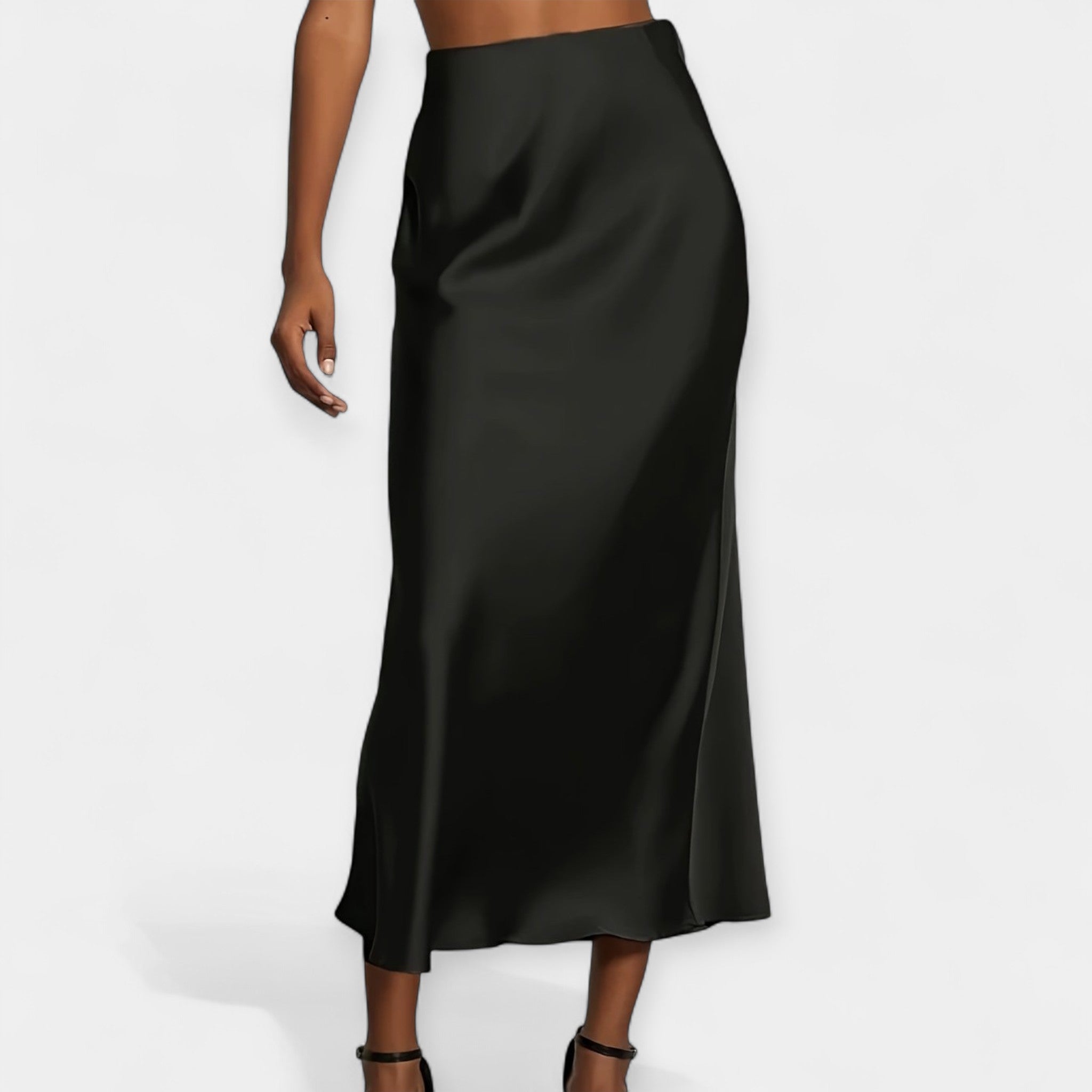 Věnceslava Fustă Midi Elegantă din Satin