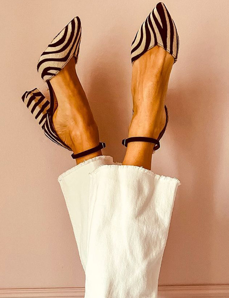 Zebrina - Sandale cu model zebra