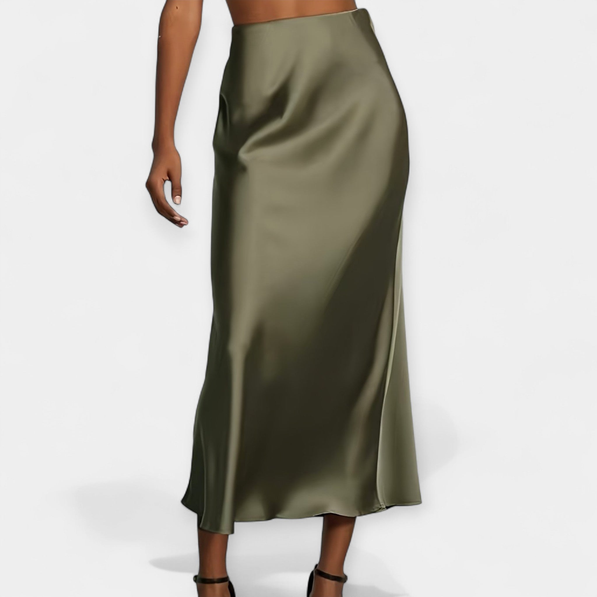 Věnceslava Fustă Midi Elegantă din Satin