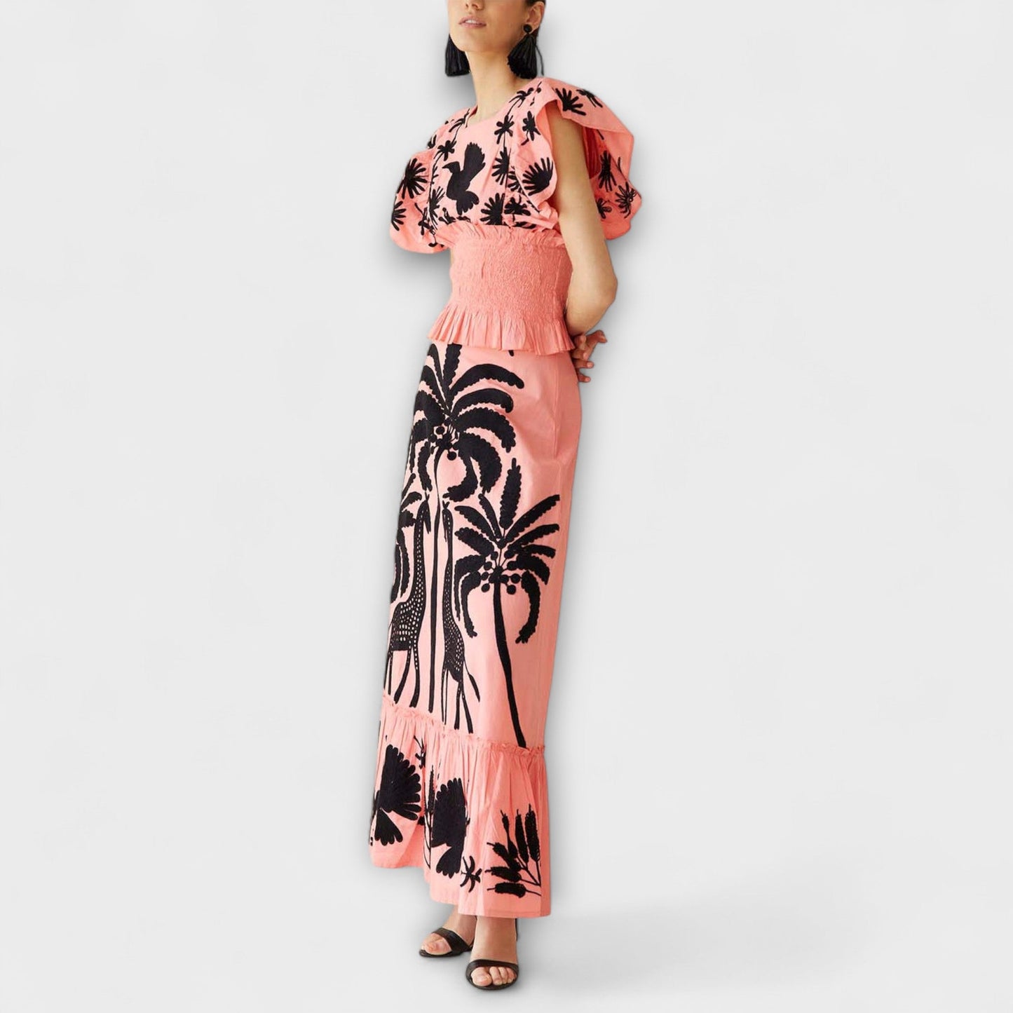 Rochie elegantă cu palmieri