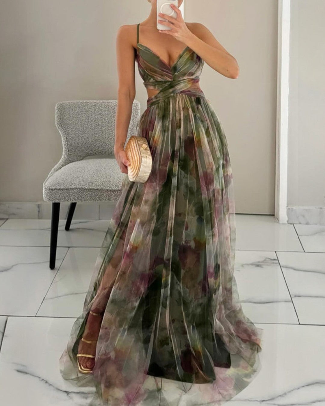 Giselle | Rochie maxi fermecată cu model floral