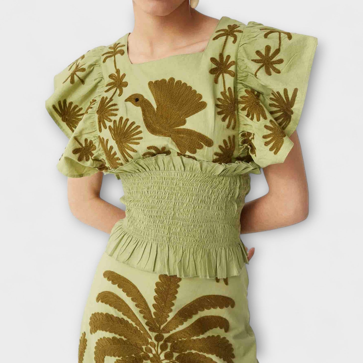 Rochie elegantă cu palmieri
