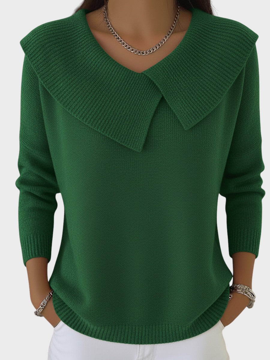 Barbora | Pulover Tricotat Elegant cu un Guler Distinctiv