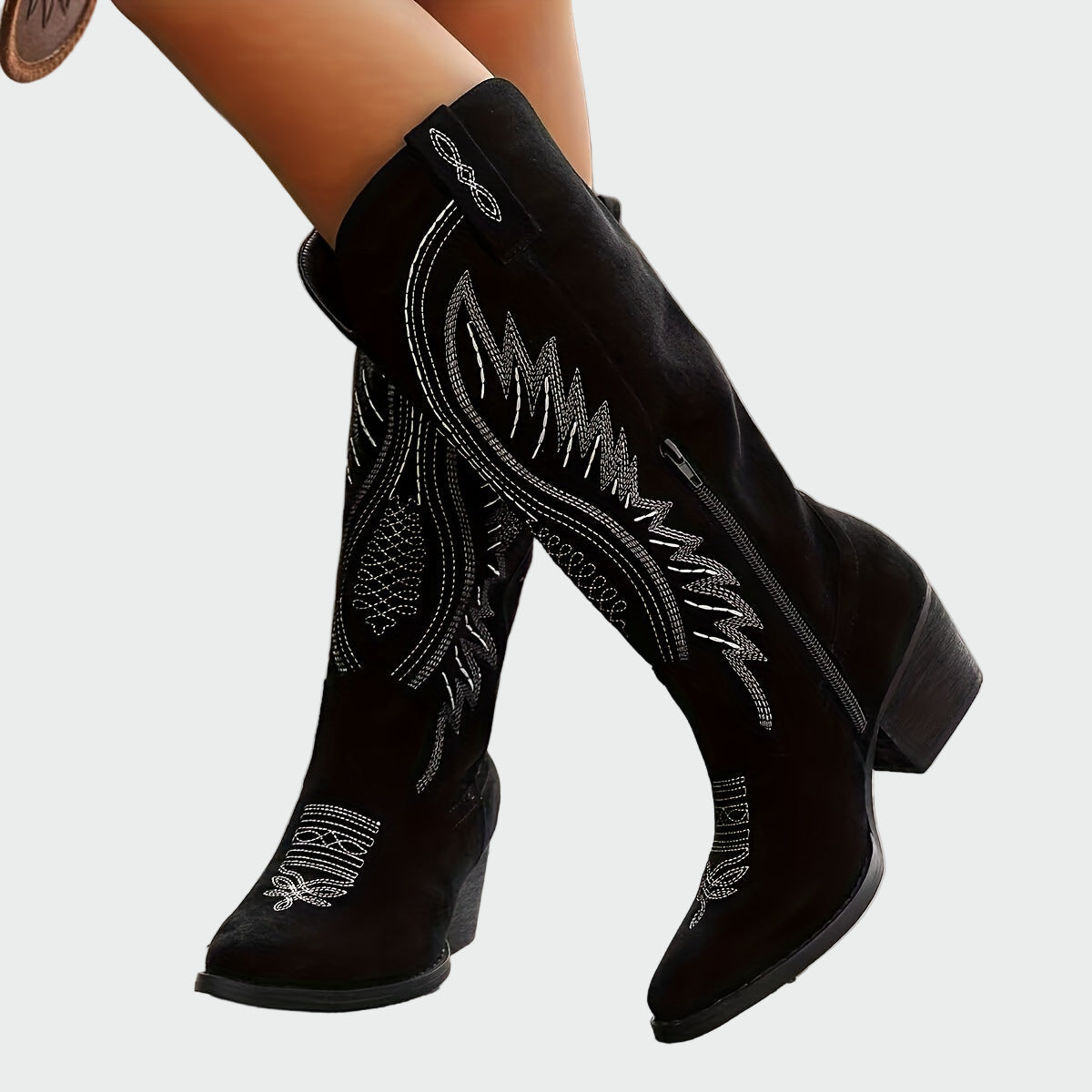 Botine western brodate stilate