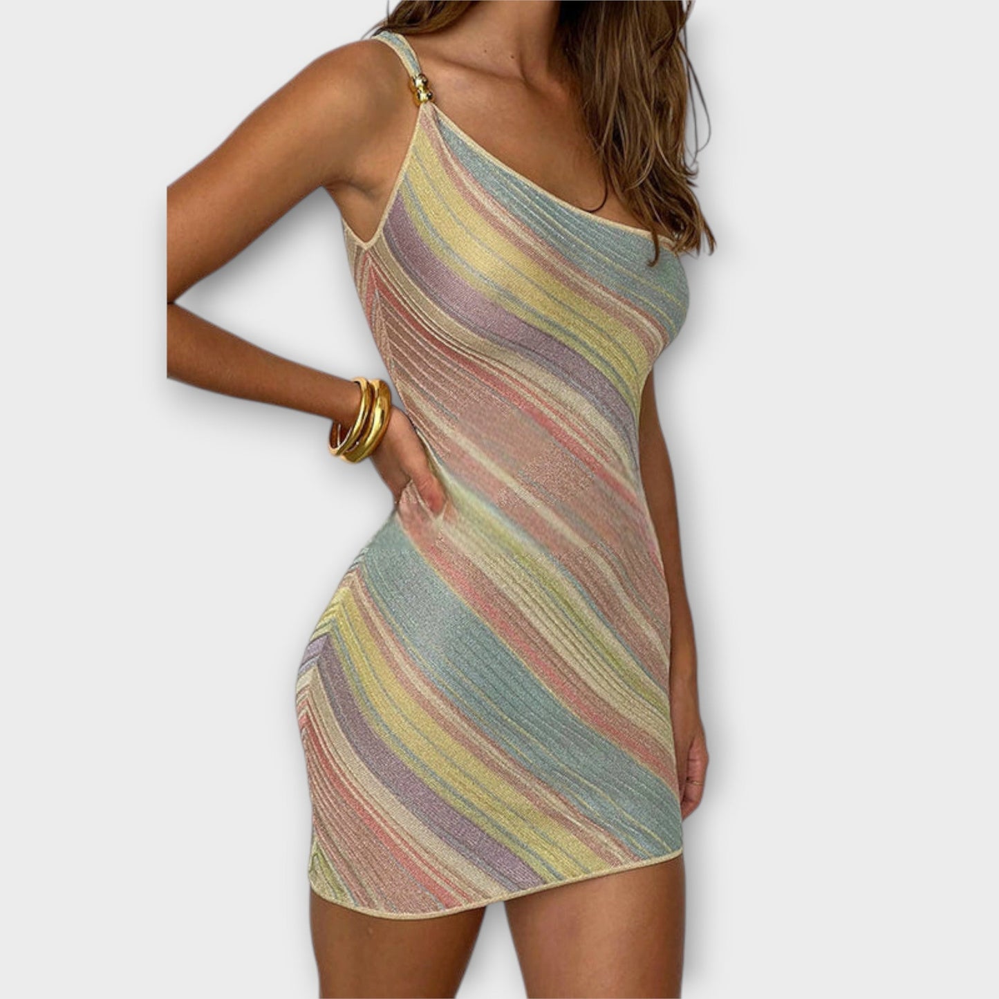 Rochie Mini Trendy cu Un Umăr