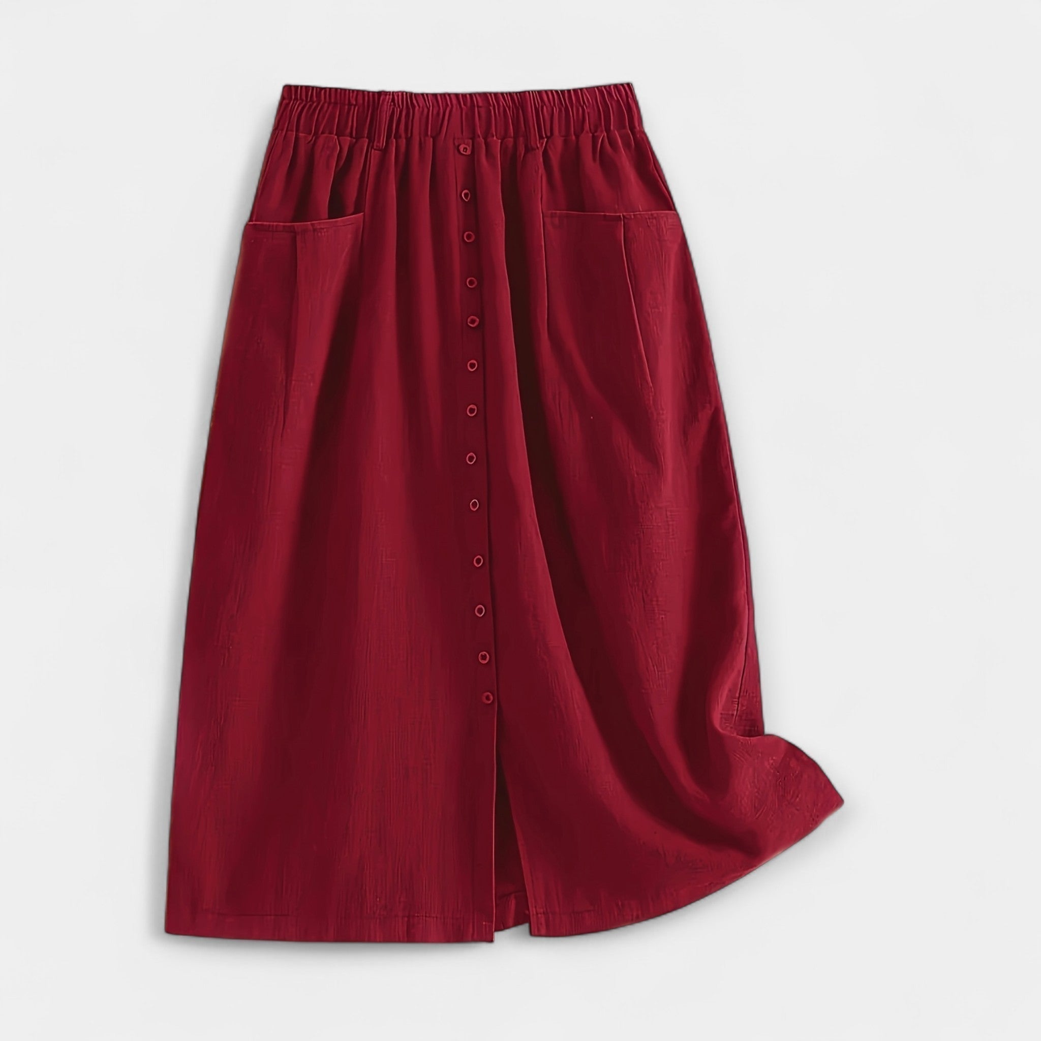 Fustă Midi Vintage Elegantă Magdaléna cu Buzunare Frontale
