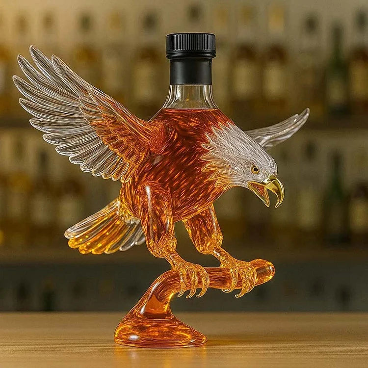 Sticlă de whisky în formă de vultur cu cap alb
