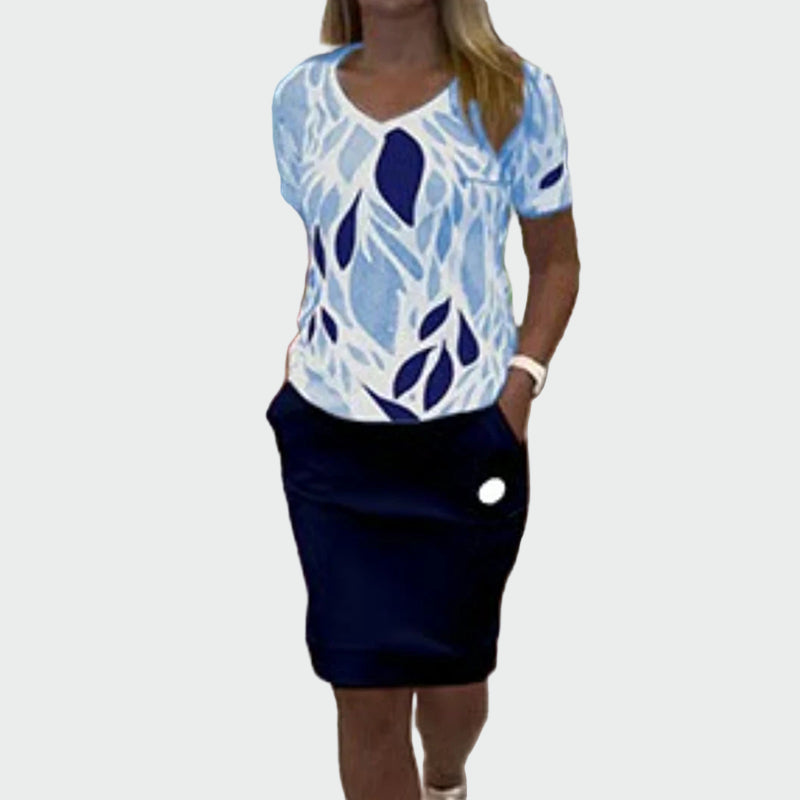 Eva Elegant Top și Fustă Design Exclusiv Colecție