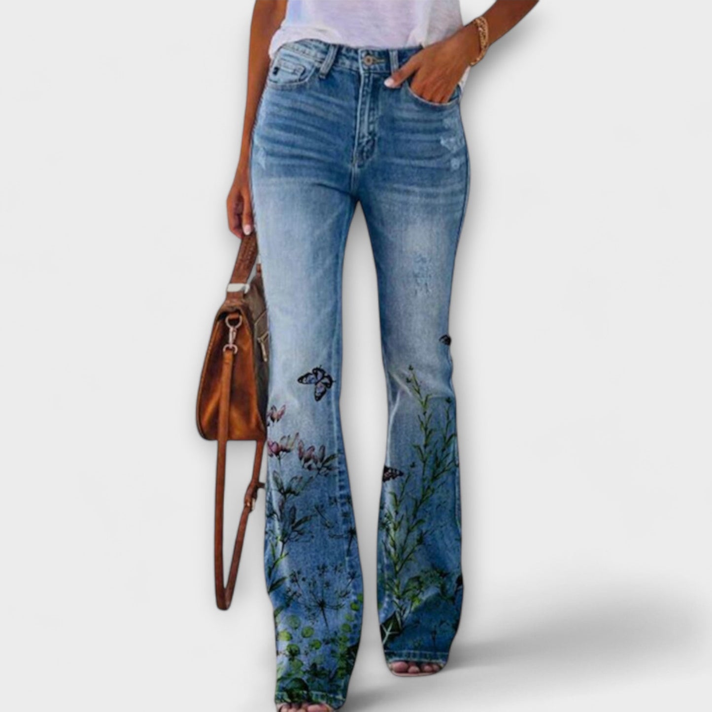 Pantaloni cu model floral