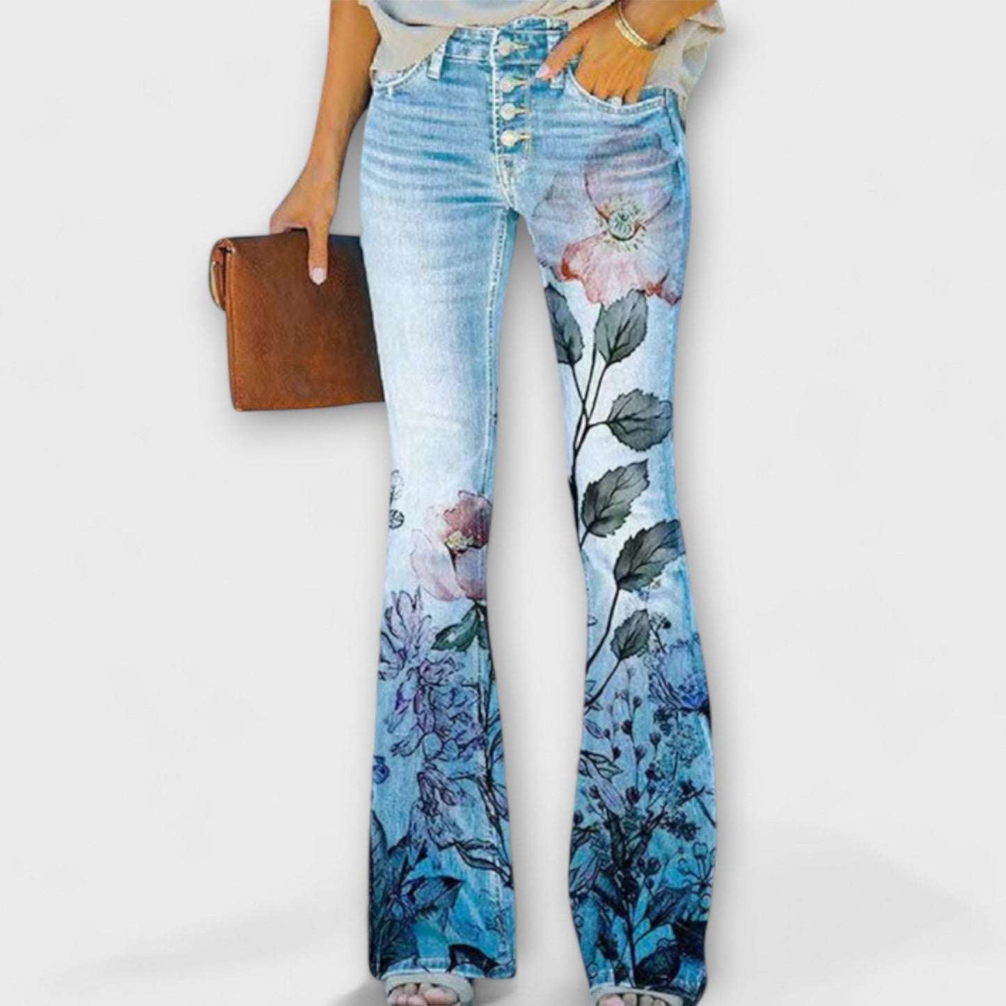 Pantaloni cu model floral
