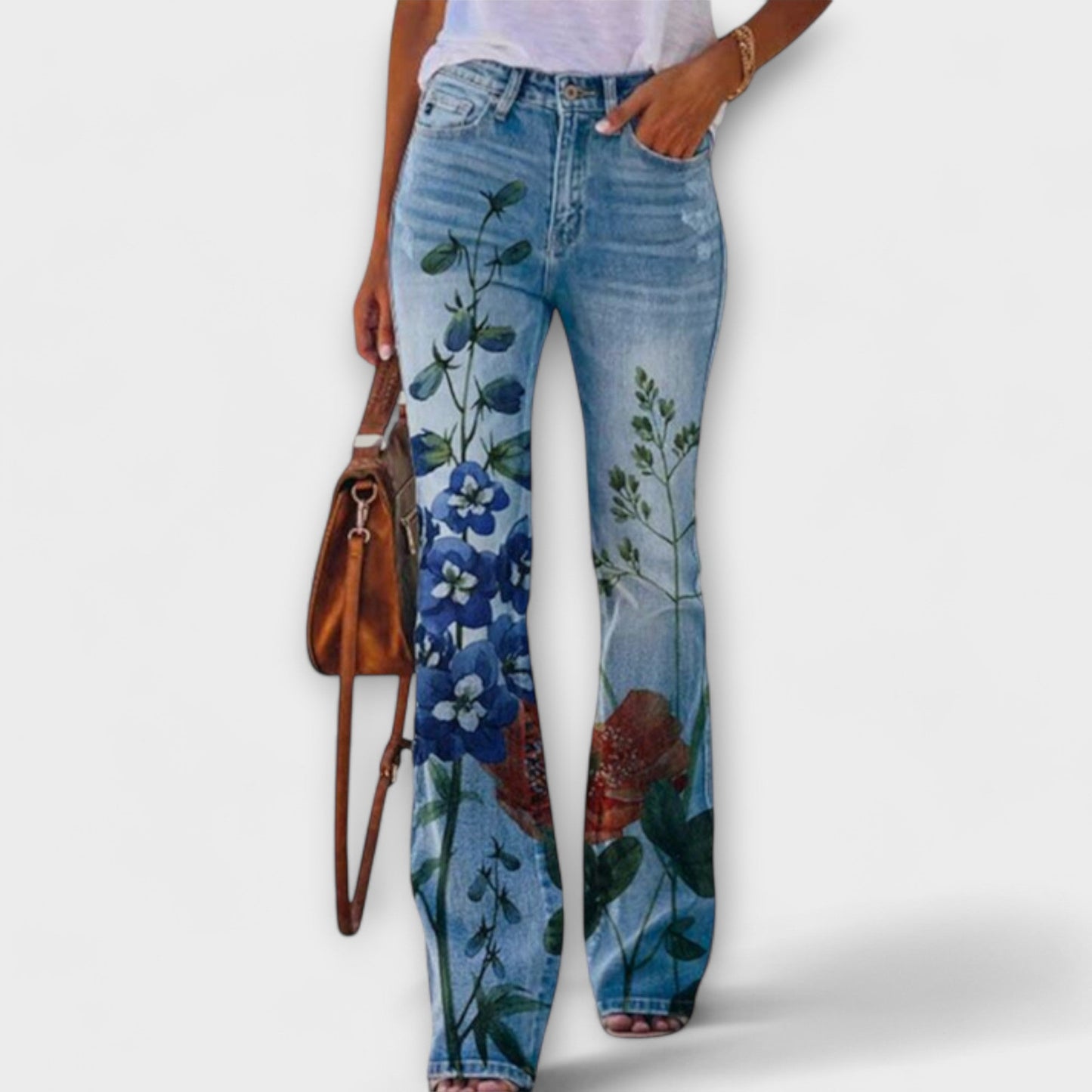 Pantaloni cu model floral