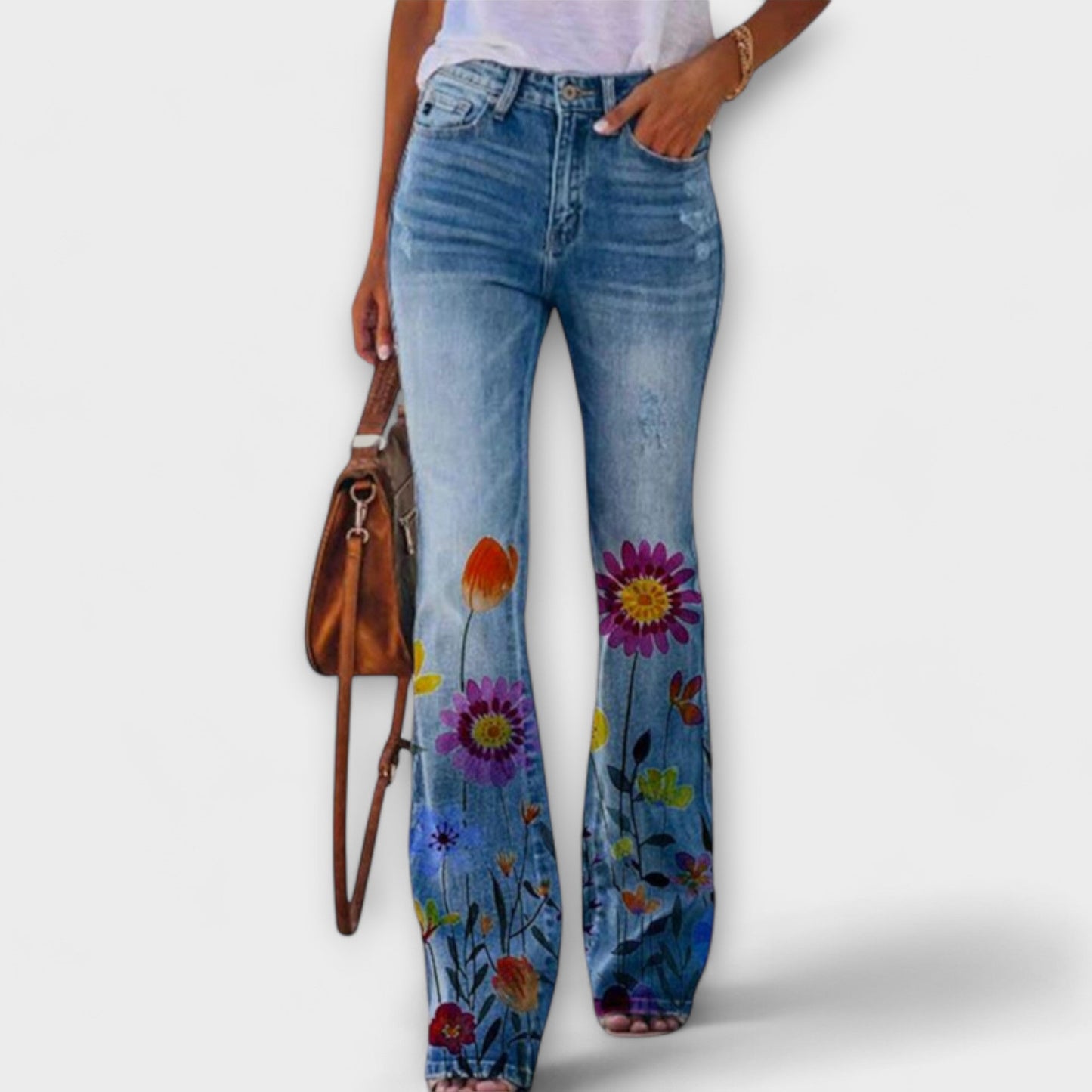 Pantaloni cu model floral