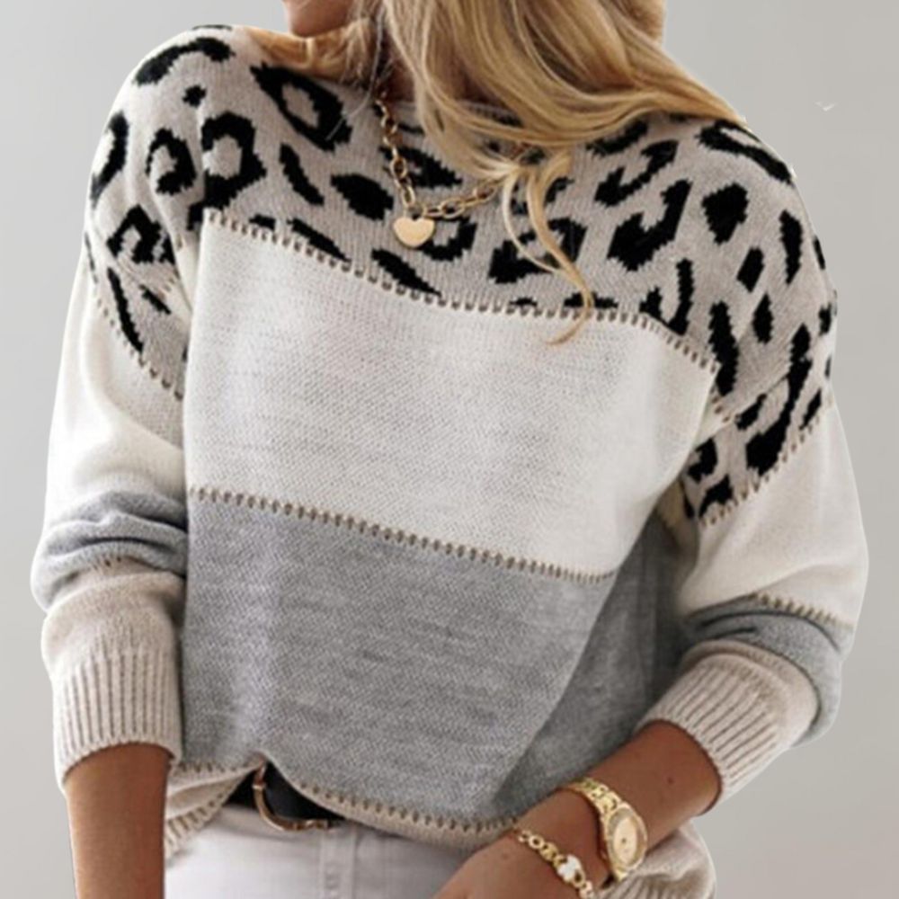Pulover elegant cu leopard