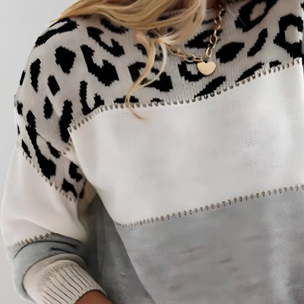 Pulover elegant cu leopard