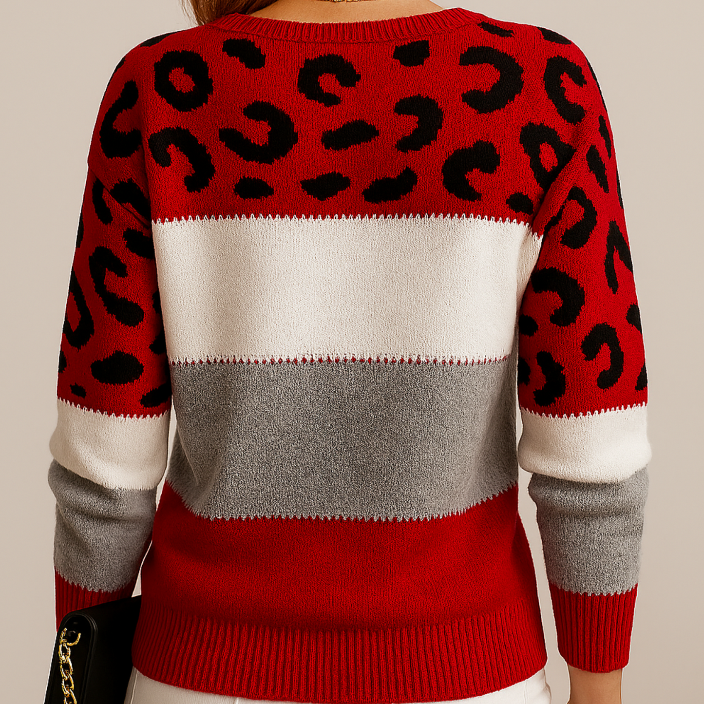 Pulover elegant cu leopard
