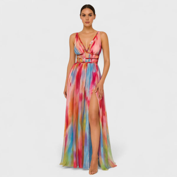 Freya - Rochie Lungă Pictată