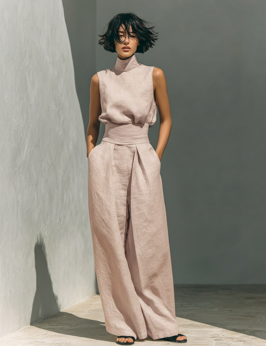 Maria™ | Ansamblu complet cu top fără mâneci și pantaloni largi