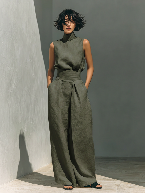 Maria™ | Ansamblu complet cu top fără mâneci și pantaloni largi