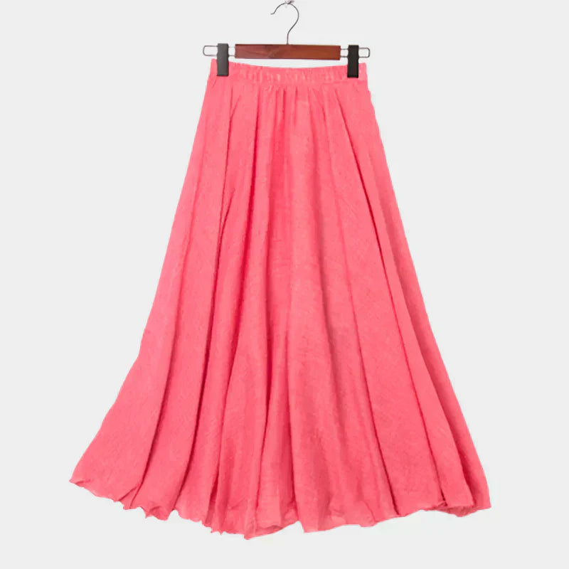 Kristýna Elegantă Fustă Lungă cu Talie Înaltă