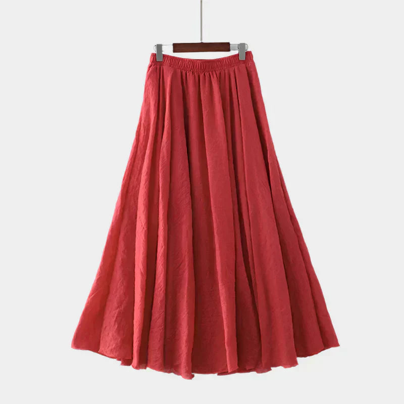Kristýna Elegantă Fustă Lungă cu Talie Înaltă