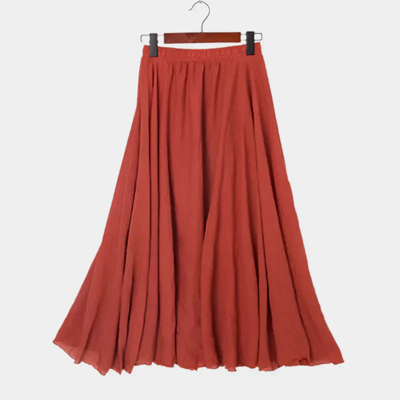 Kristýna Elegantă Fustă Lungă cu Talie Înaltă