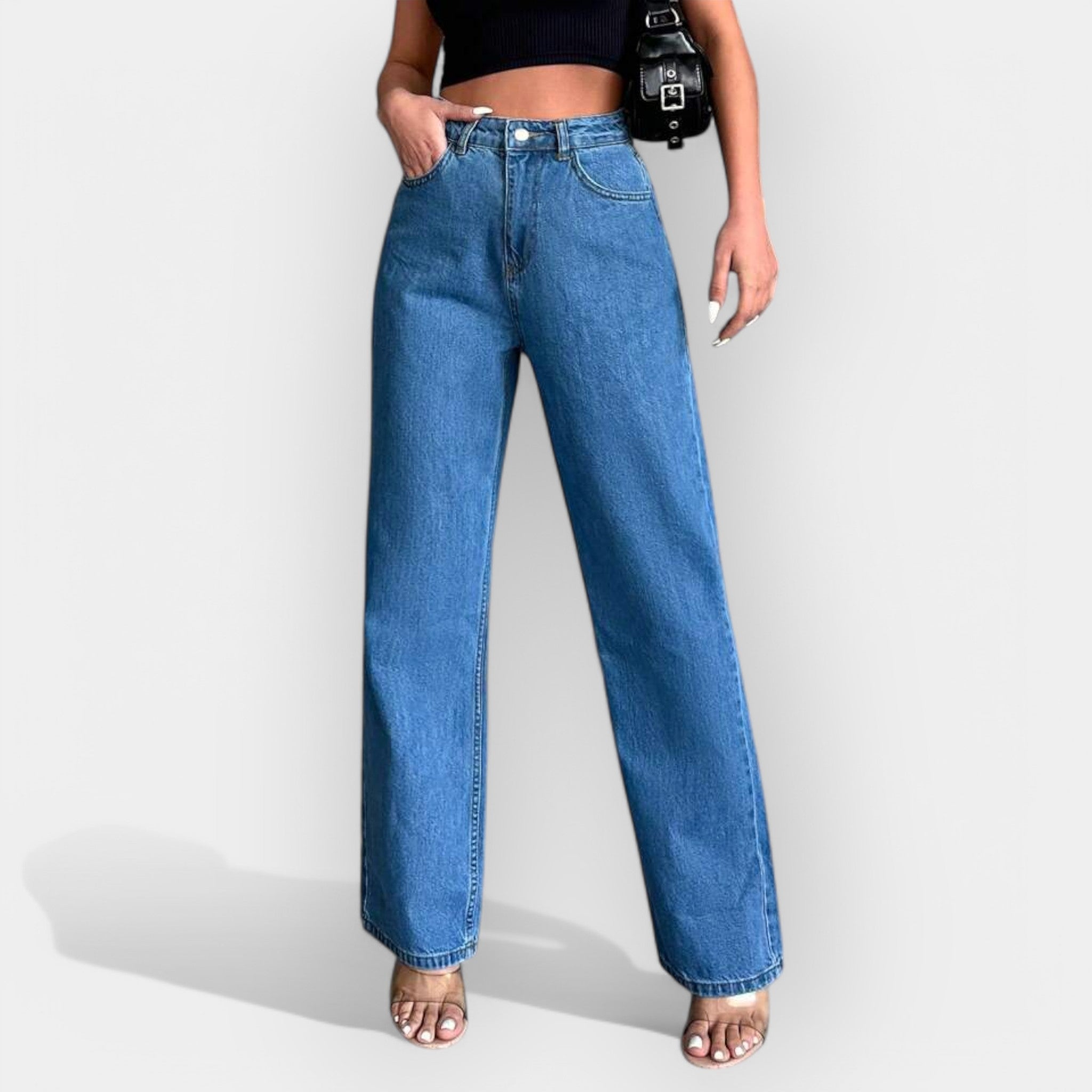 Jeans cu talie înaltă