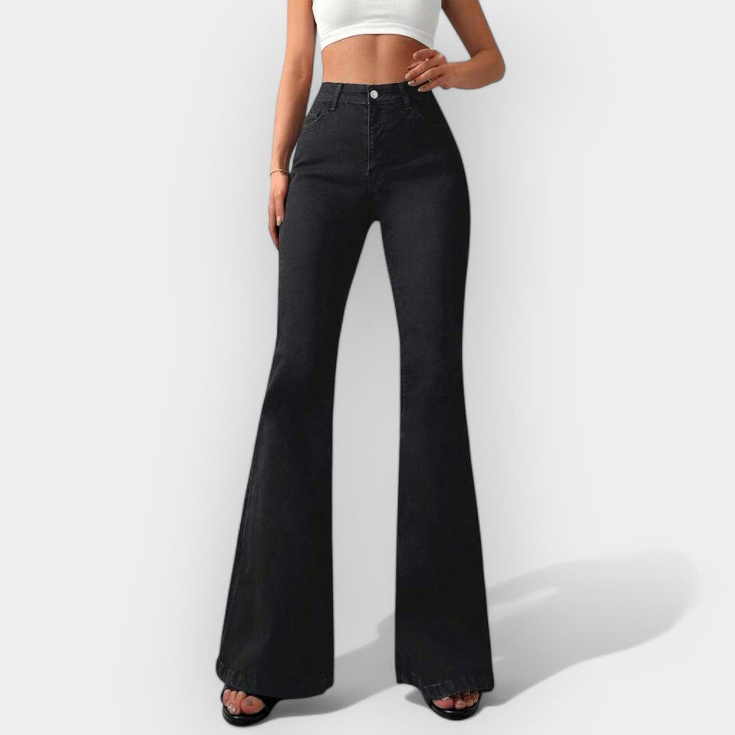 Kristýna Sofisticată Jeans Bootcut cu Talie Înaltă