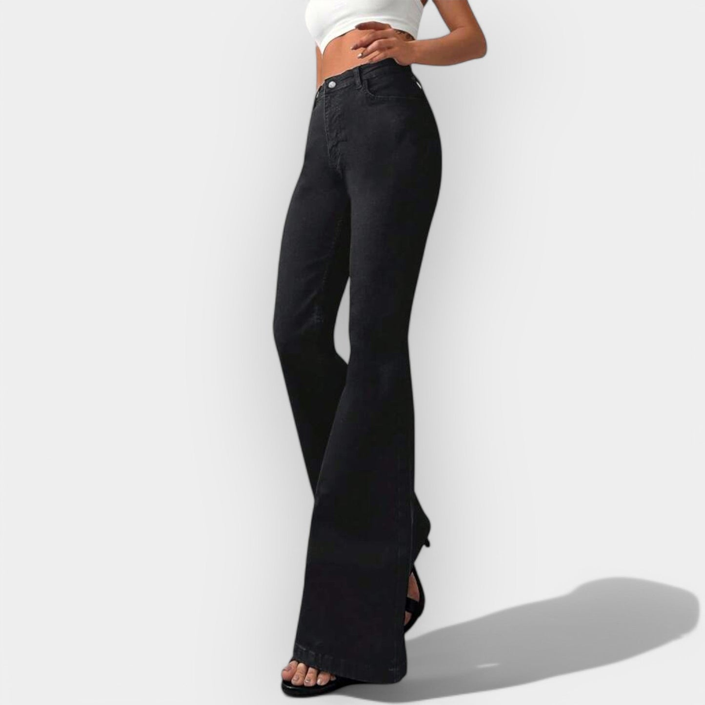 Kristýna Sofisticată Jeans Bootcut cu Talie Înaltă